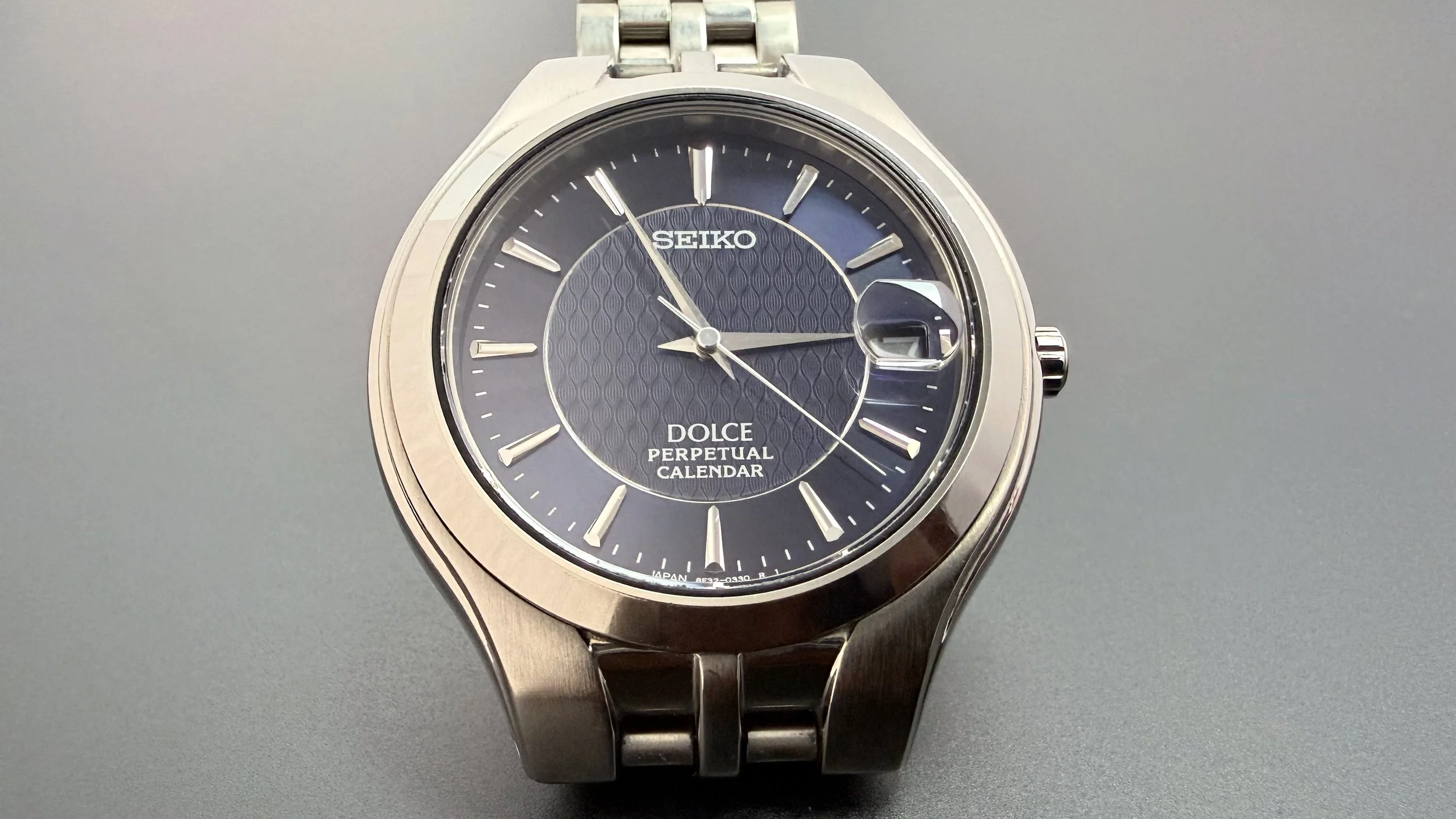 Seiko Dolce 8F32-0260 SACN009 Blue Tatami — VintageSeikos.NL